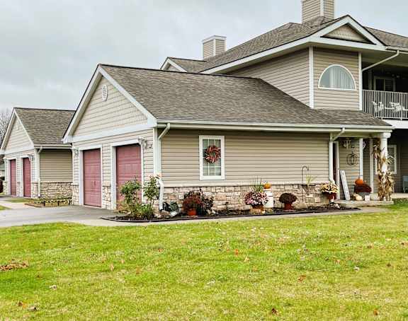 a house with a yard in front of it