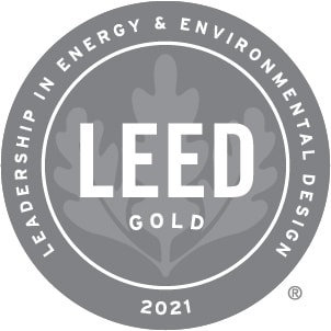 a circle with the word leed gold on it