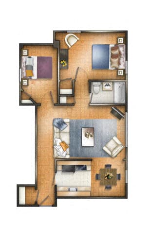 2 BR 11 Floor plan at The Chesapeake, DC