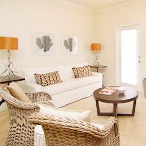 Living room with White Couch