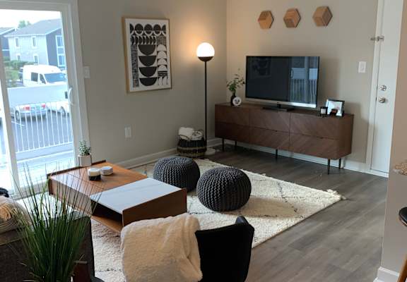 a view of the living room from the loft