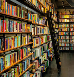 a library full of books