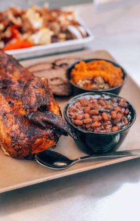 a plate of food on a table