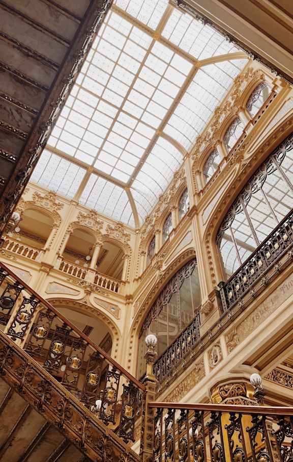 a photo of the ceiling of the natural history museum in london