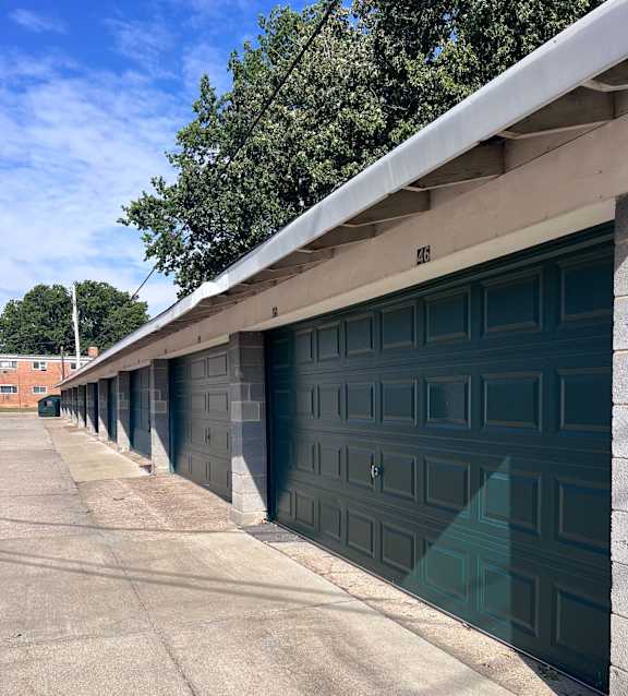 Row of Garages at Emerald Village Apartments, Willoughby, OH, Ohio, 44094