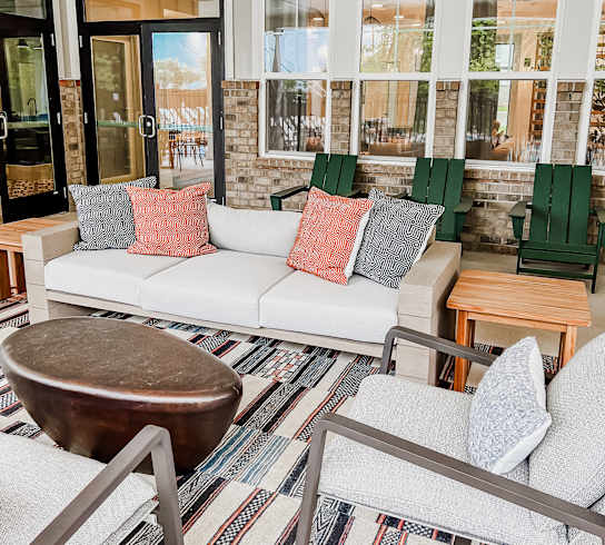 a living room with couches and chairs and a coffee table at Hamilton Reserve, Greensboro, 27407