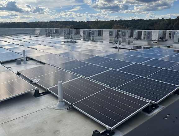 solar panels on the roof of a building