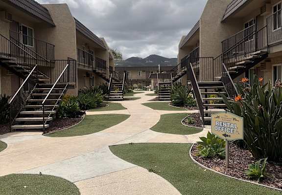 a view of the pathways at the whispering winds apartments in pearland, tx