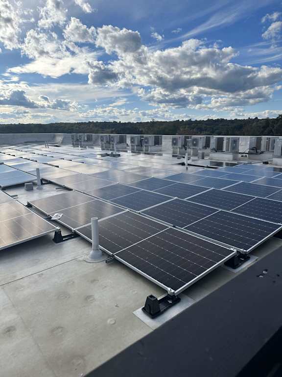 solar panels on the roof of a building