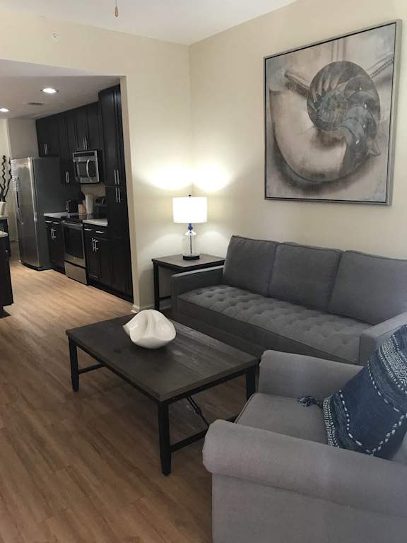 a living room wit at The Dakota Apartments, Florida 33458h couches and a coffee table