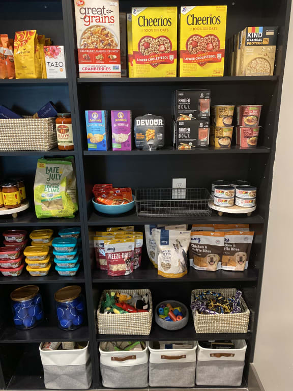 a collection of cereals on a shelf