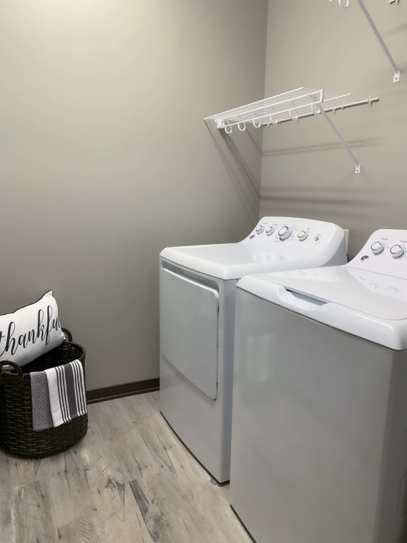 Laundry room in the 3 bedroom Harper floor plan at North Pointe Villas in Lincoln NE
