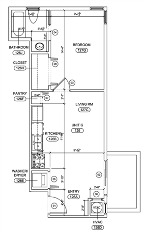 A floor plan of a house with labeled rooms and dimensions.