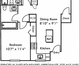 Hawthorne with Fenced-in Yard. 2 bedroom apartment. Kitchen with bartop open to living/dinning room. 2 full bathroom. large closets. Patio/balcony open to yard