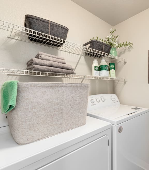 our apartments have a laundry room with a washer and dryer