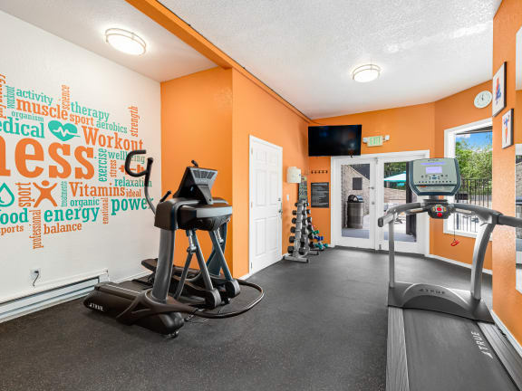 the gym at the enclave at woodbridge apartments in sugar land, tx