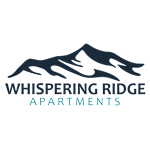 The image is a logo for Whispering Ridge Apartments.