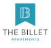 a blue logo with the bc apartments logo