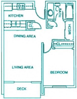 Dover one bedroom one bathroom apartment at Capitol view Apartments