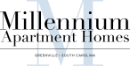 the logo for millennium apartment homes in greenville, south carolina