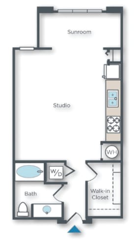Floor Plan  Acacia B studio with sunroom
