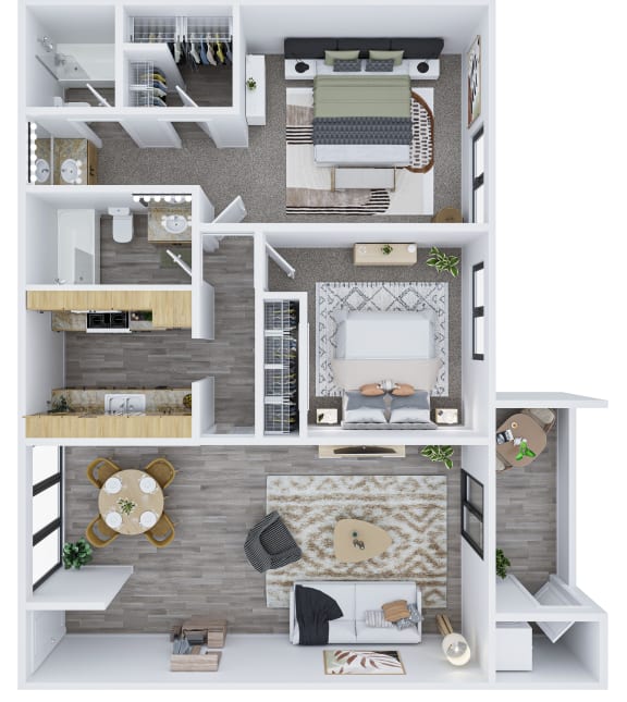 Two Bedroom Two Bathroom Floor Plan Two Bedroom Two Bathroom Floor Plan at The Viridian, Scottsdale, AZ