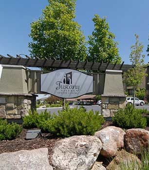 Welcoming Property Signage at Tuscany Villas Senior Apartments, Midvale, Utah