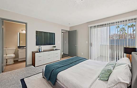 spacious living room with television