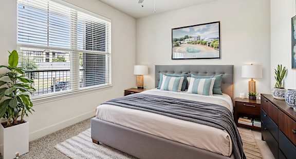 Bedroom With Ceiling Fan at North Creek, Hutto, TX, 78634