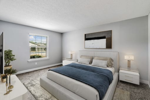 large bedroom with natural light  at Mirabelle Apartments in Mobile, Alabama