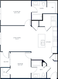 1 Bedroom Floor Plan at Watermark at Harvest Junction, Longmont, CO