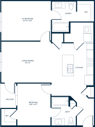1 Bedroom Floor Plan at Watermark at Harvest Junction, Longmont, CO