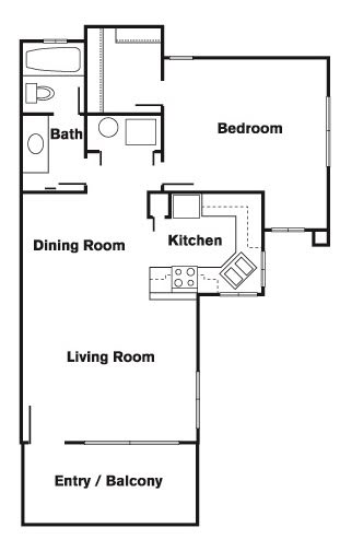 1 Bed 1 Bath A Floor Plan at Elevate at Discovery Park, Tempe, 85283