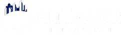 The image shows a logo with the words "ALLIANCE management" and a graphic of a city skyline.