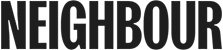 The image shows the word "NEIGHBOUR" in large black letters.