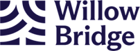 A logo with a tree and the words "Willow Bridge" in white.