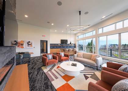 Sky lounge with comfortable seating at Hana Apartments, Oregon