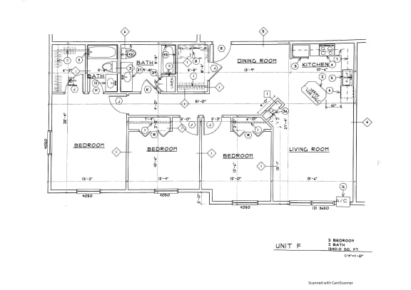 3 bd 2 ba Unit F