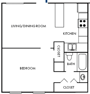 Floor Plan  1 Bedroom