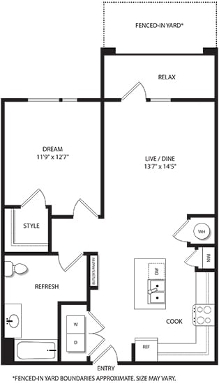 Floor Plan Grandbury with Fenced-in Yard