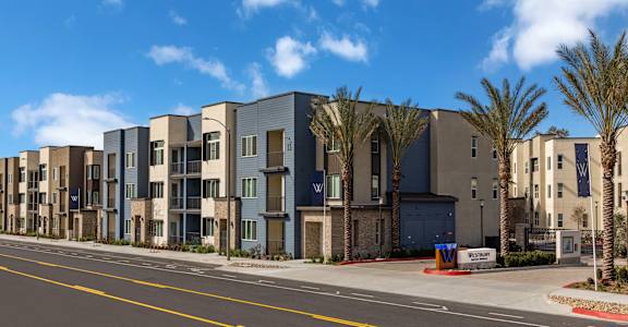 an apartment building with a street in front of itat Westbury Apartments, Rancho Cucamonga, California