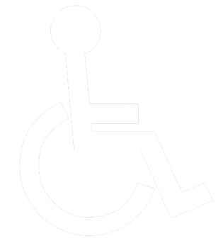 a white handicapped symbol on a black