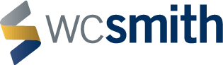 the logo for wscm is shown in a blue and yellow logo with a