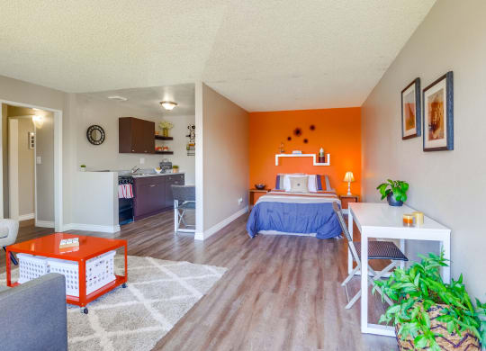 access to living room at Las Brisas Apartments, Colton, CA