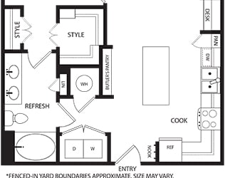 Floor Plan Jefferson with Fenced-in Yard