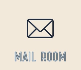 an image of a mail room with the words mail room