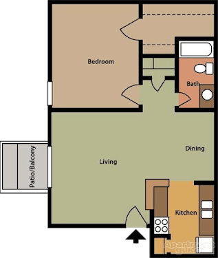 A1 Floor Plan A1 Floor Plan at The Daphne Apartments, The Barvin Group, Houston, TX