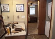 Thumbnail 10 of 26 - Bathroom With Washer Dryer at Vicinato, Madison, WI, 53715