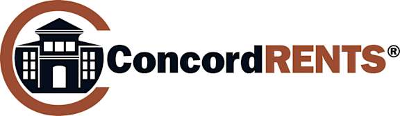 The image is a logo for Concord Rents.