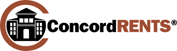 The image is a logo for Concord Rents.